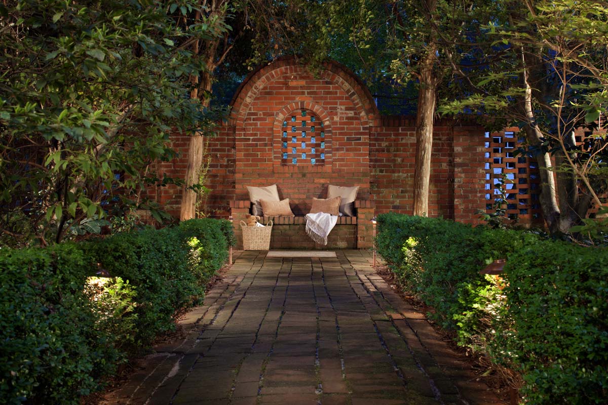 Patio with specialty lighting